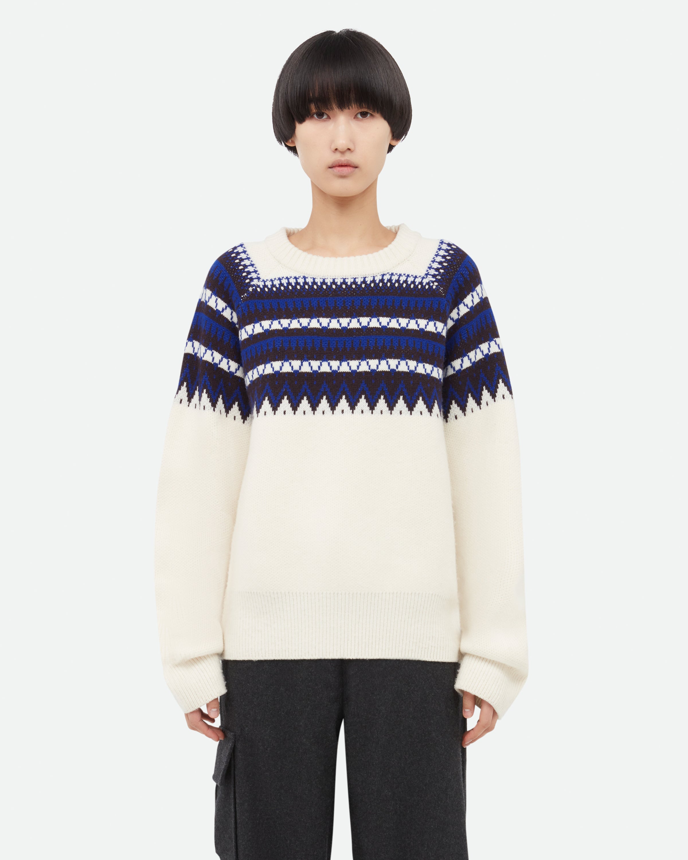 Mist Fair Isle Jumper Knitwear Wales Bonner